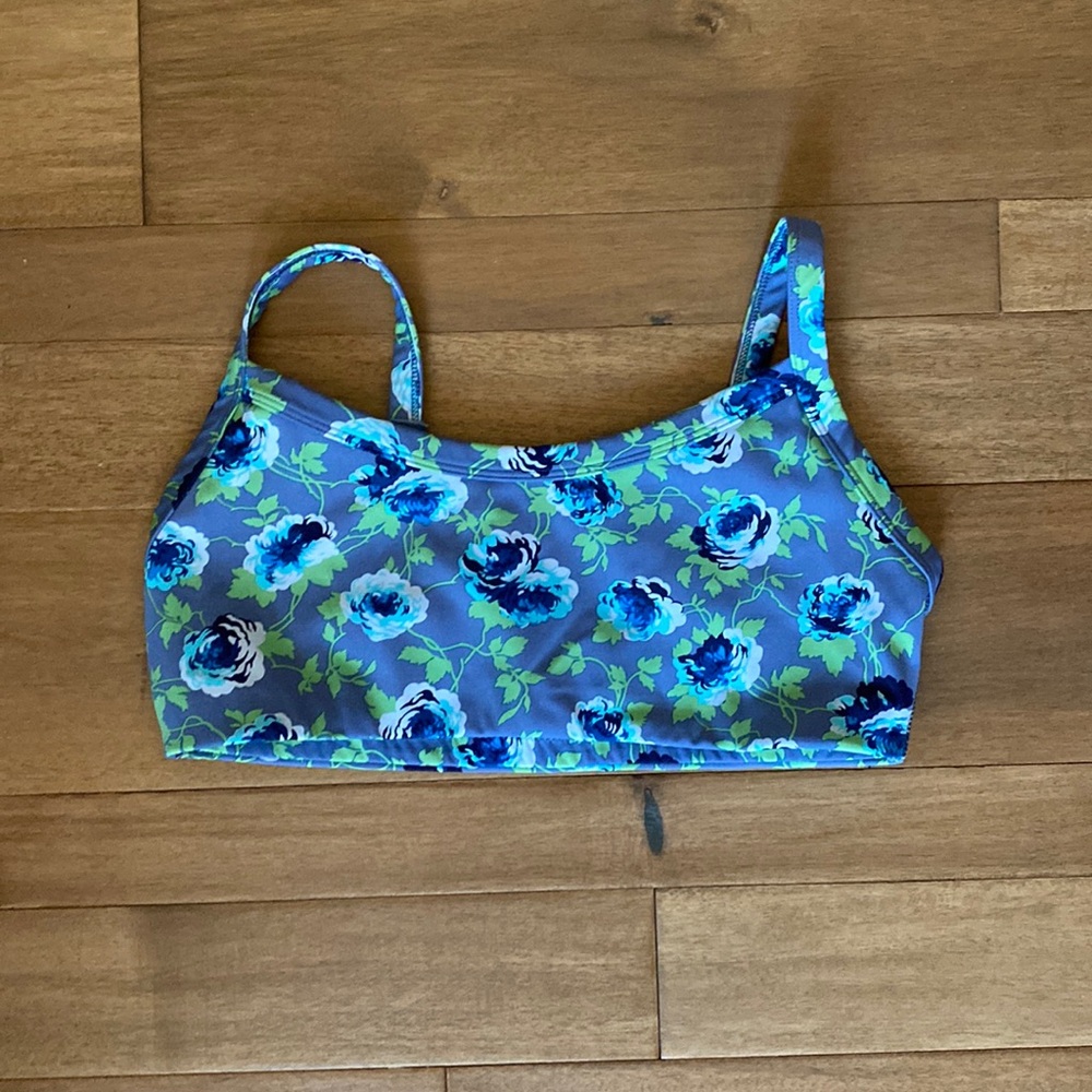 Aerie Blue Floral Sports Bra